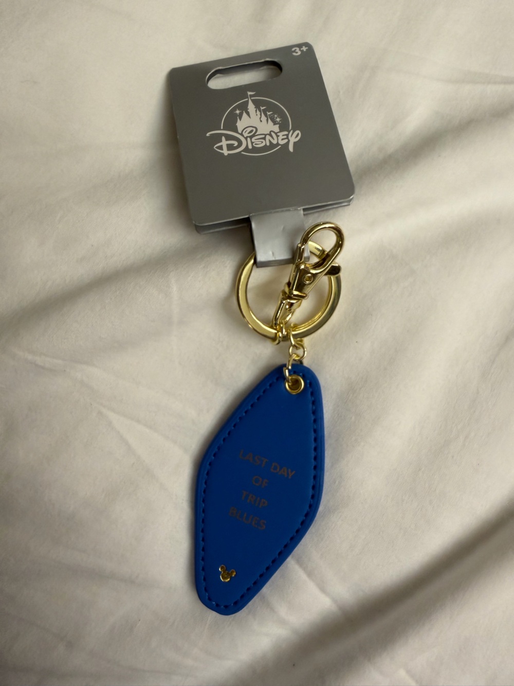Disney last day of trip blues leather like bag keychain